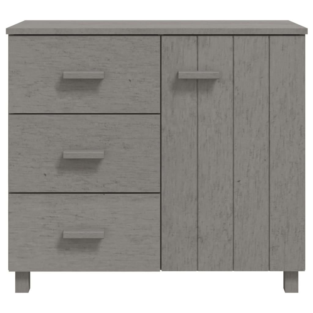 Sideboard "HAMAR" Light Grey 90x40x80 cm Solid Pinewood