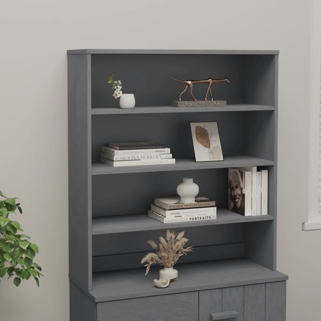 Top for Highboard"HAMAR" Dark Grey 90x30x100cm Solid Wood Pine