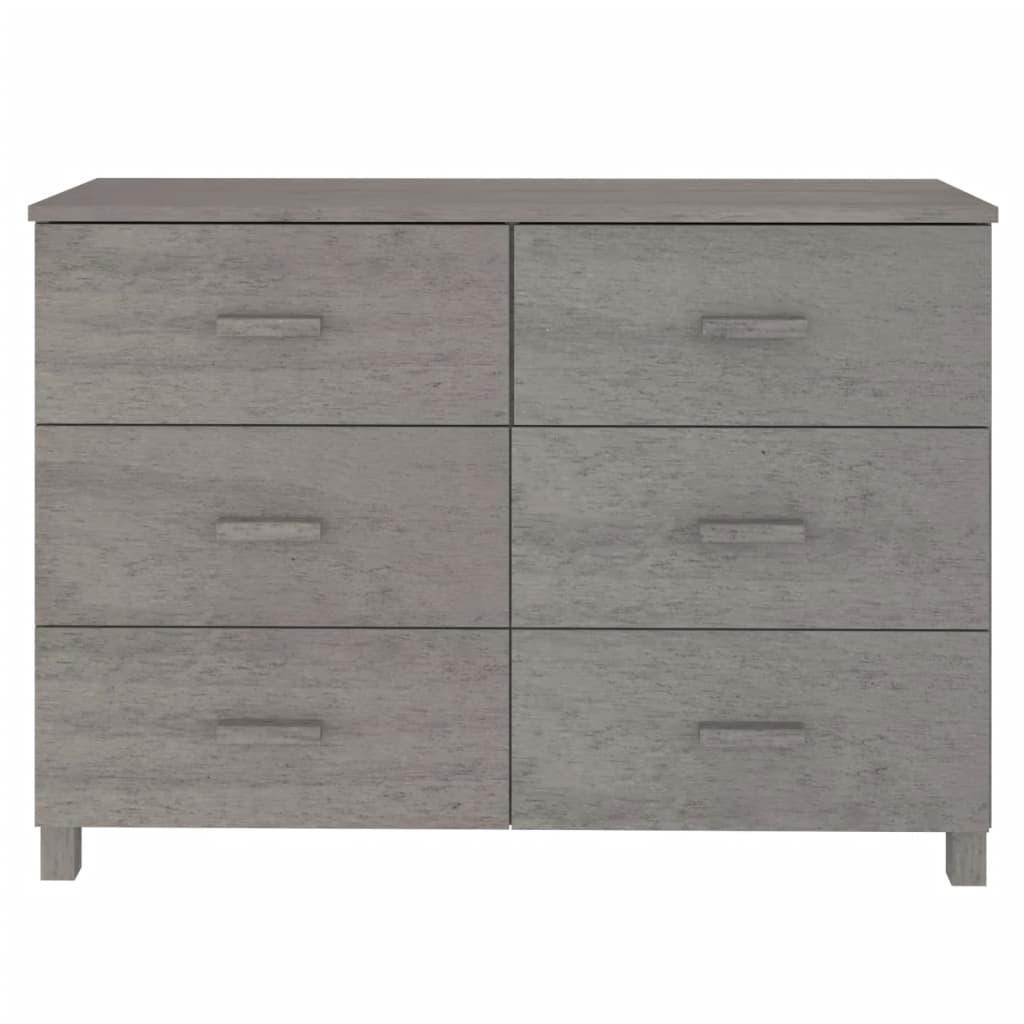 Sideboard "HAMAR" Light Grey 113x40x80 cm Solid Wood Pine