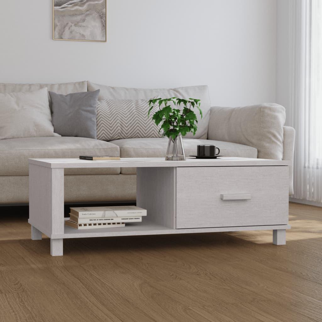 Coffee Table &quot;HAMAR&quot; White 100x55x35 cm Solid Wood Pine