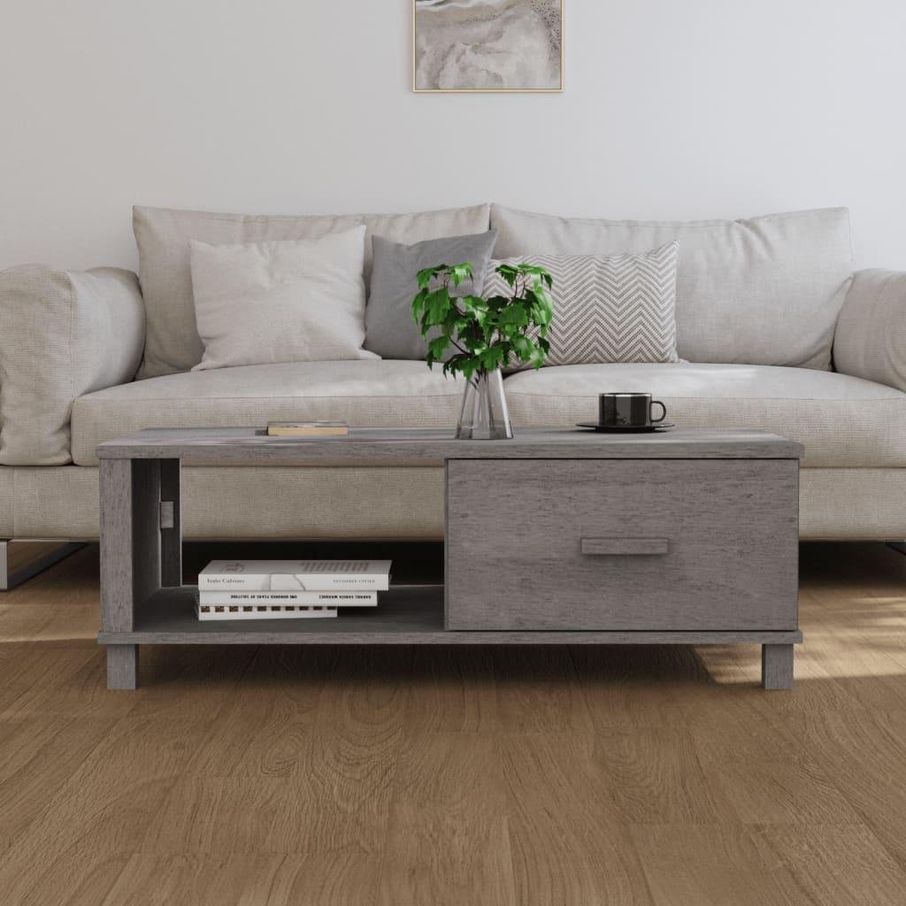 Coffee Table "HAMAR" Light Grey 100x55x35 cm Solid Wood Pine