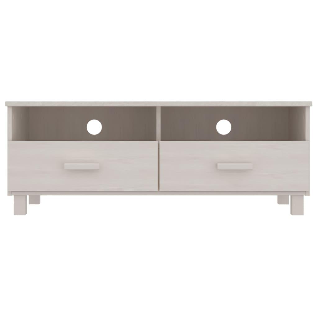 TV Cabinet "HAMAR" White 106x40x40 cm Solid Wood Pine