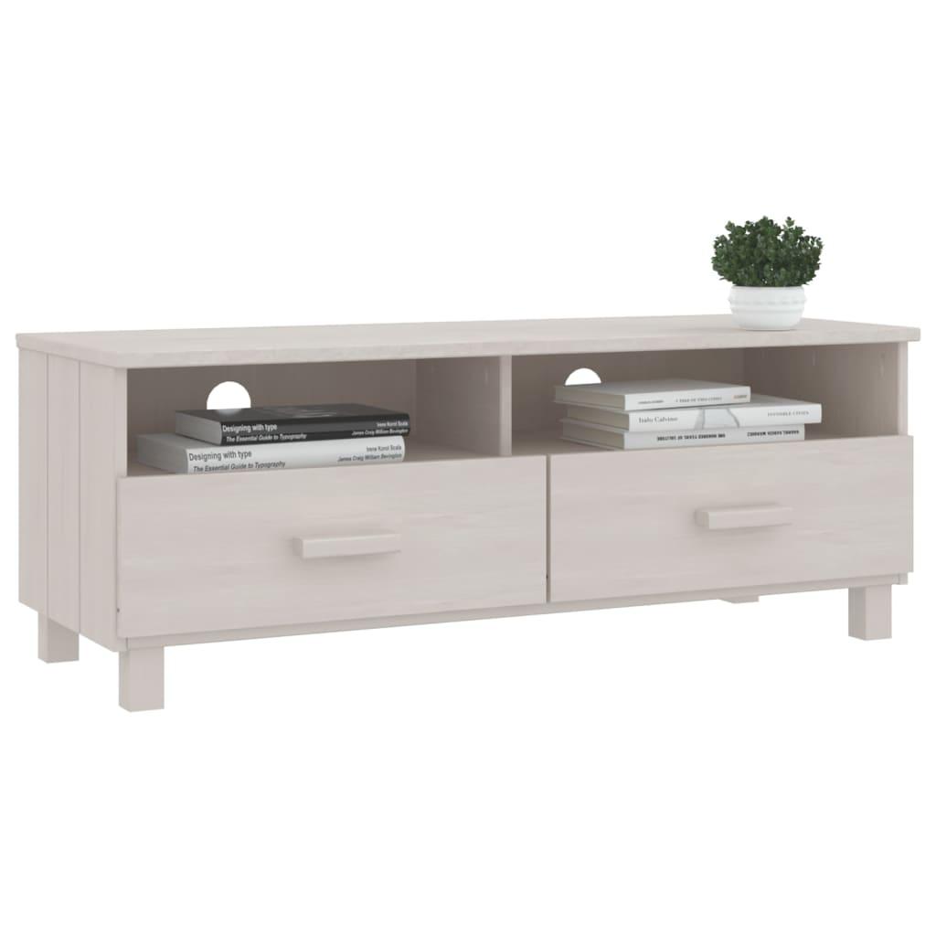 TV Cabinet "HAMAR" White 106x40x40 cm Solid Wood Pine