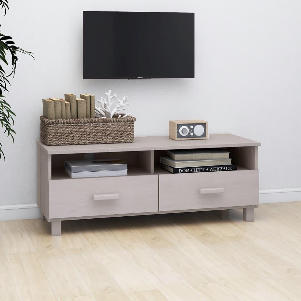 TV Cabinet "HAMAR" White 106x40x40 cm Solid Wood Pine