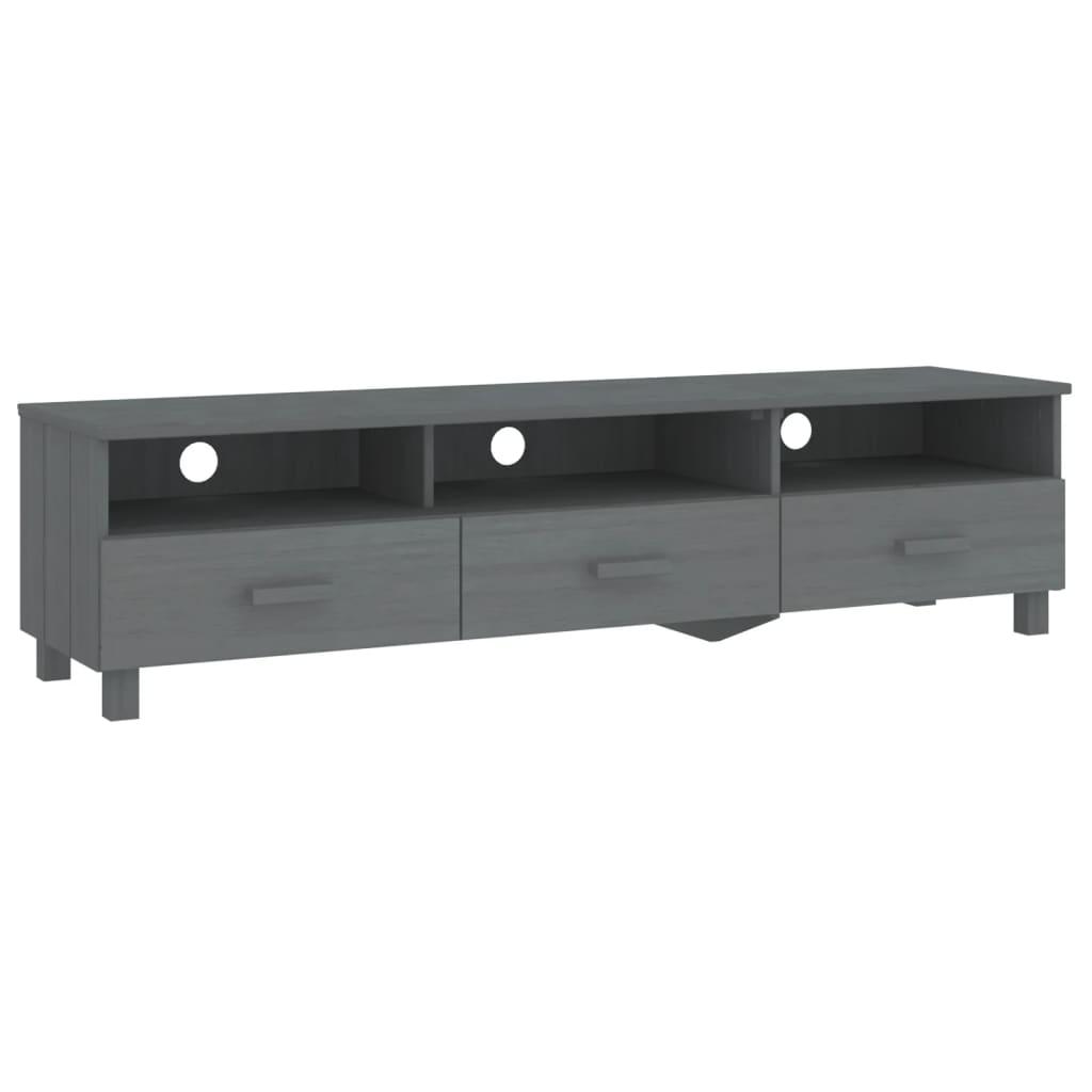 TV Cabinet "HAMAR" Dark Grey 158x40x40 cm Solid Wood Pine