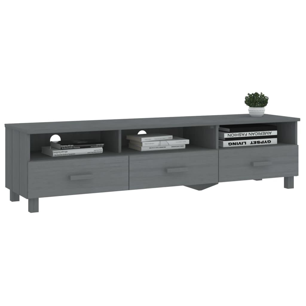 TV Cabinet "HAMAR" Dark Grey 158x40x40 cm Solid Wood Pine