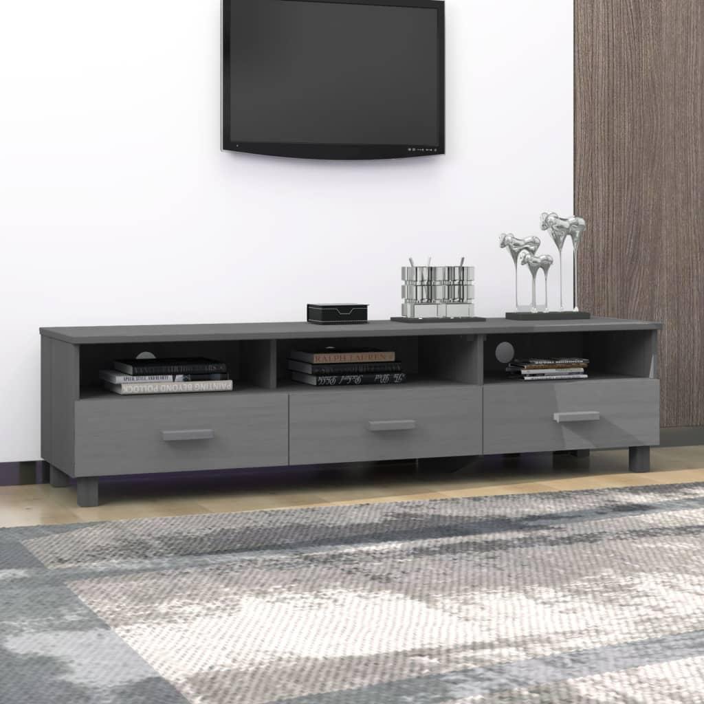 TV Cabinet "HAMAR" Dark Grey 158x40x40 cm Solid Wood Pine