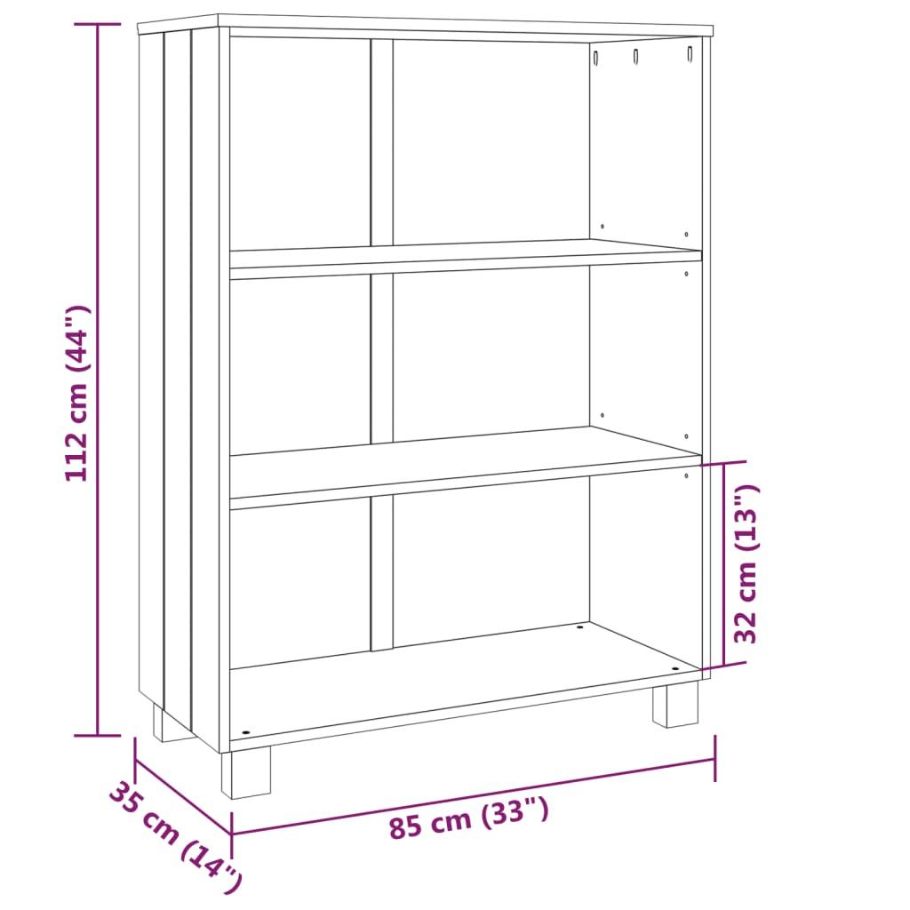 Book Cabinet "HAMAR" White  85x35x112 cm Solid Wood Pine