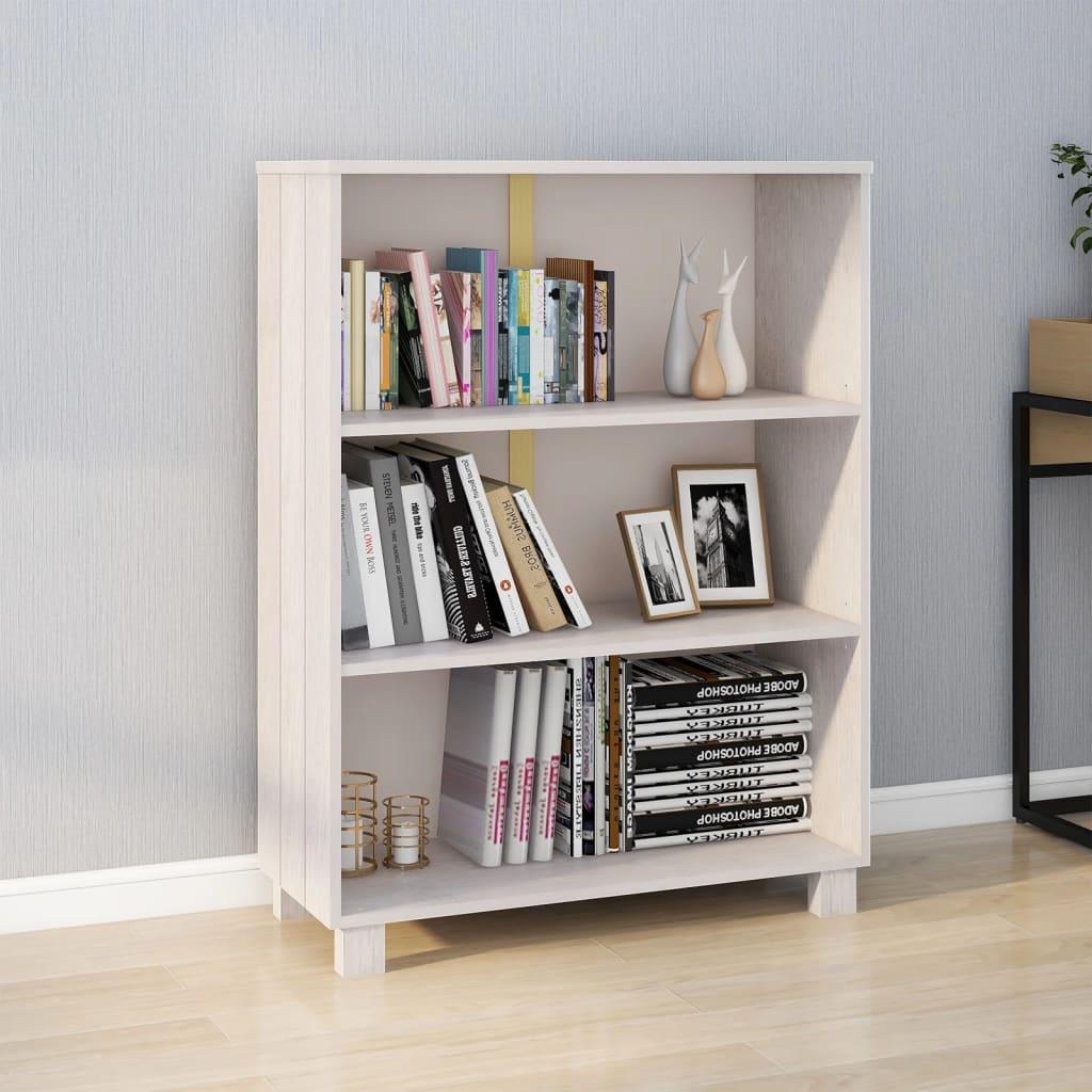 Book Cabinet &quot;HAMAR&quot; White  85x35x112 cm Solid Wood Pine