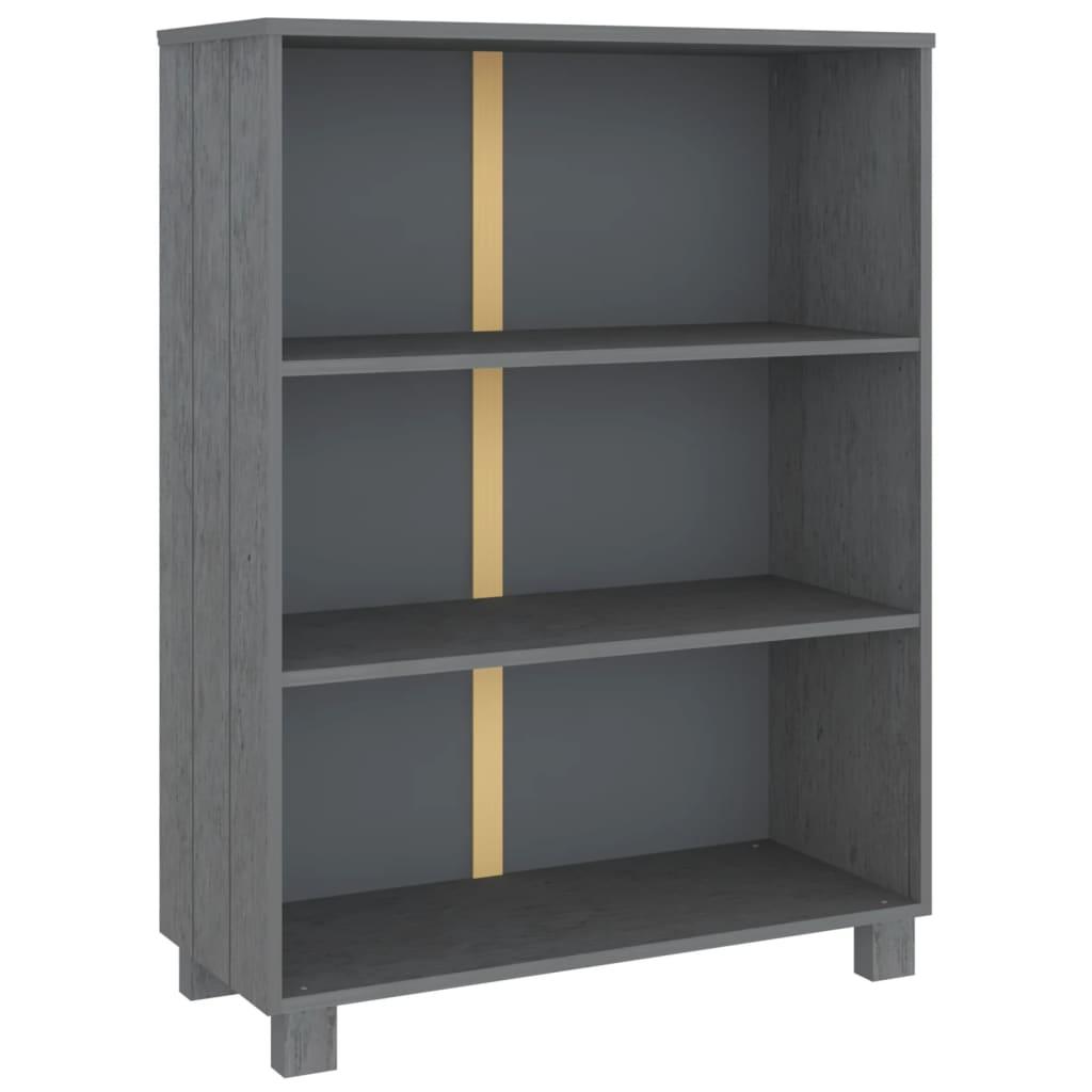 Book Cabinet "HAMAR" Dark Grey  85x35x112 cm Solid Wood Pine