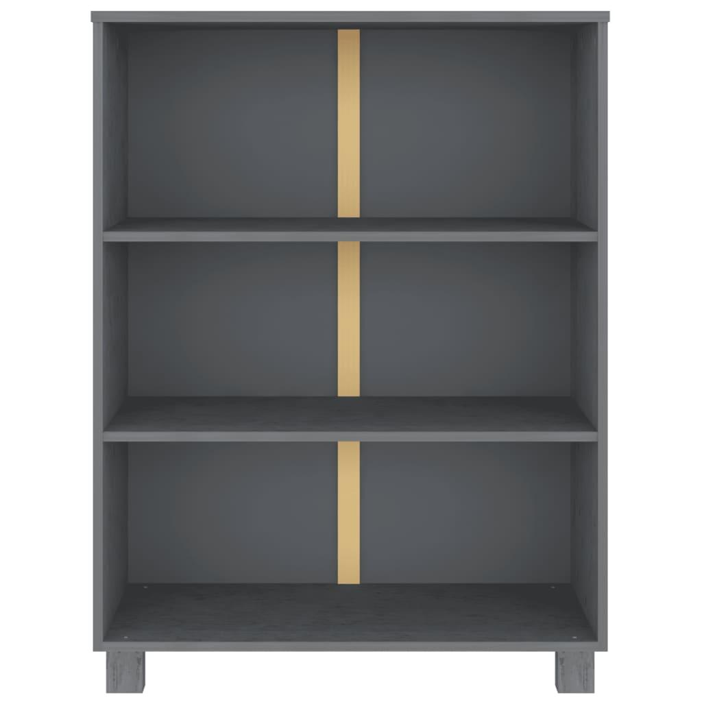 Book Cabinet "HAMAR" Dark Grey  85x35x112 cm Solid Wood Pine