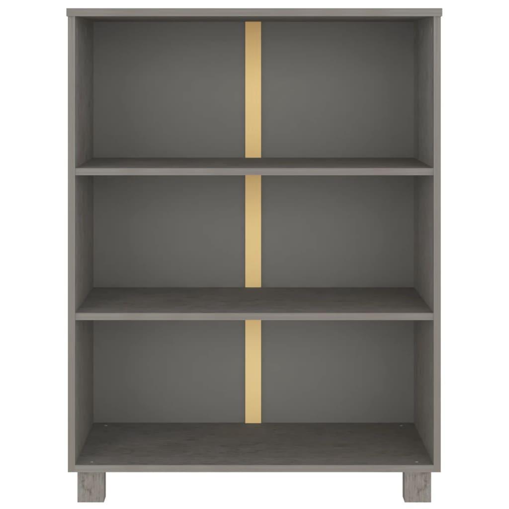 Book Cabinet Light Grey 85x35x112 cm Solid Wood Pine