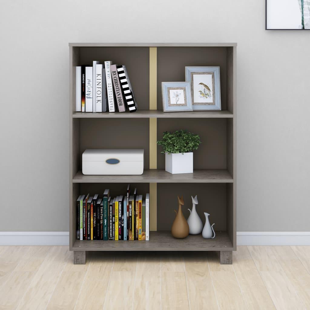 Book Cabinet Light Grey 85x35x112 cm Solid Wood Pine