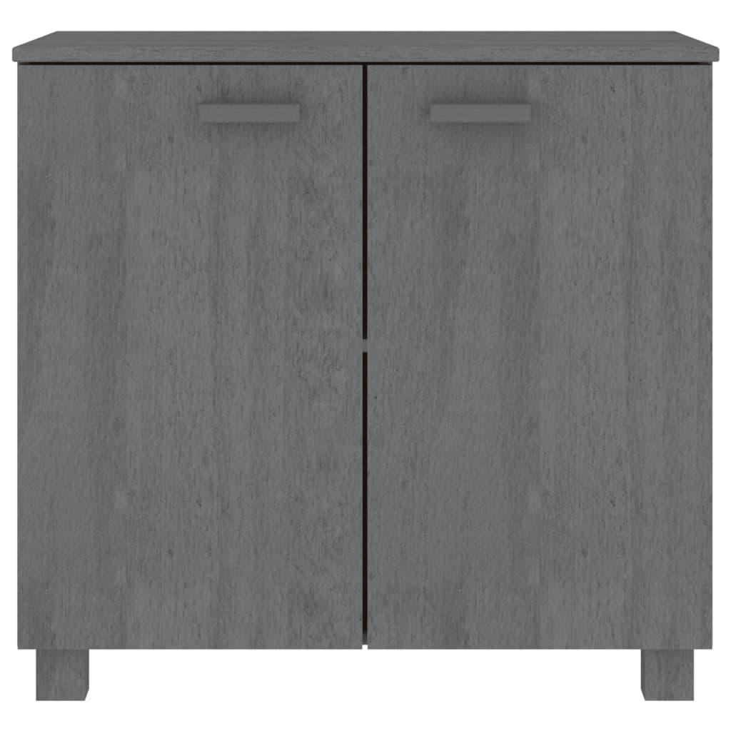 Sideboard "HAMAR" Dark Grey 85x35x80 cm Solid Wood Pine