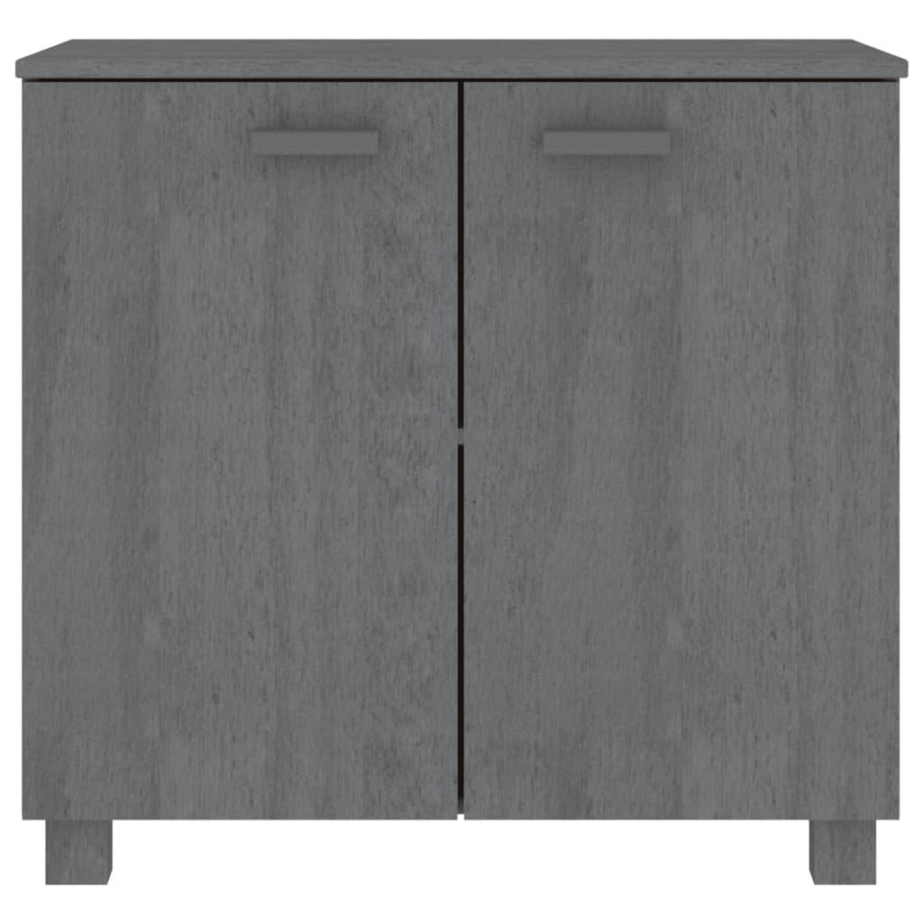 Sideboard "HAMAR" Dark Grey 85x35x80 cm Solid Wood Pine