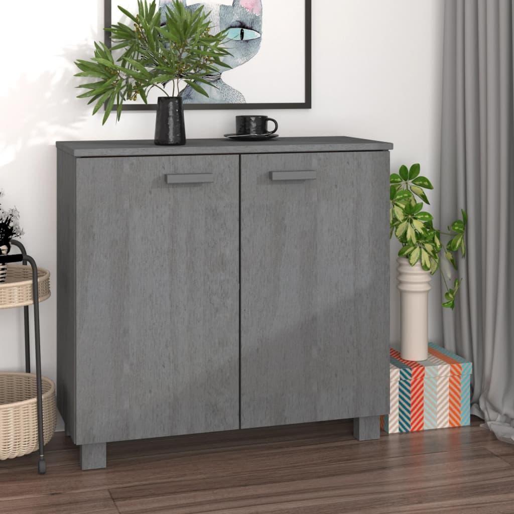 Sideboard &quot;HAMAR&quot; Dark Grey 85x35x80 cm Solid Wood Pine