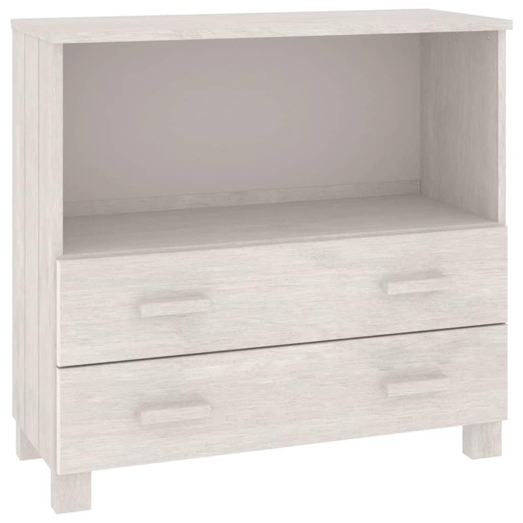 Sideboard "HAMAR" White 85x35x80 cm Solid Wood Pine