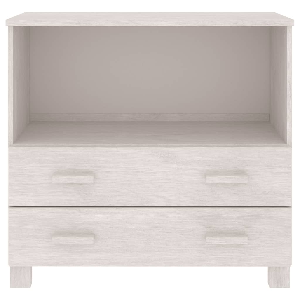 Sideboard "HAMAR" White 85x35x80 cm Solid Wood Pine