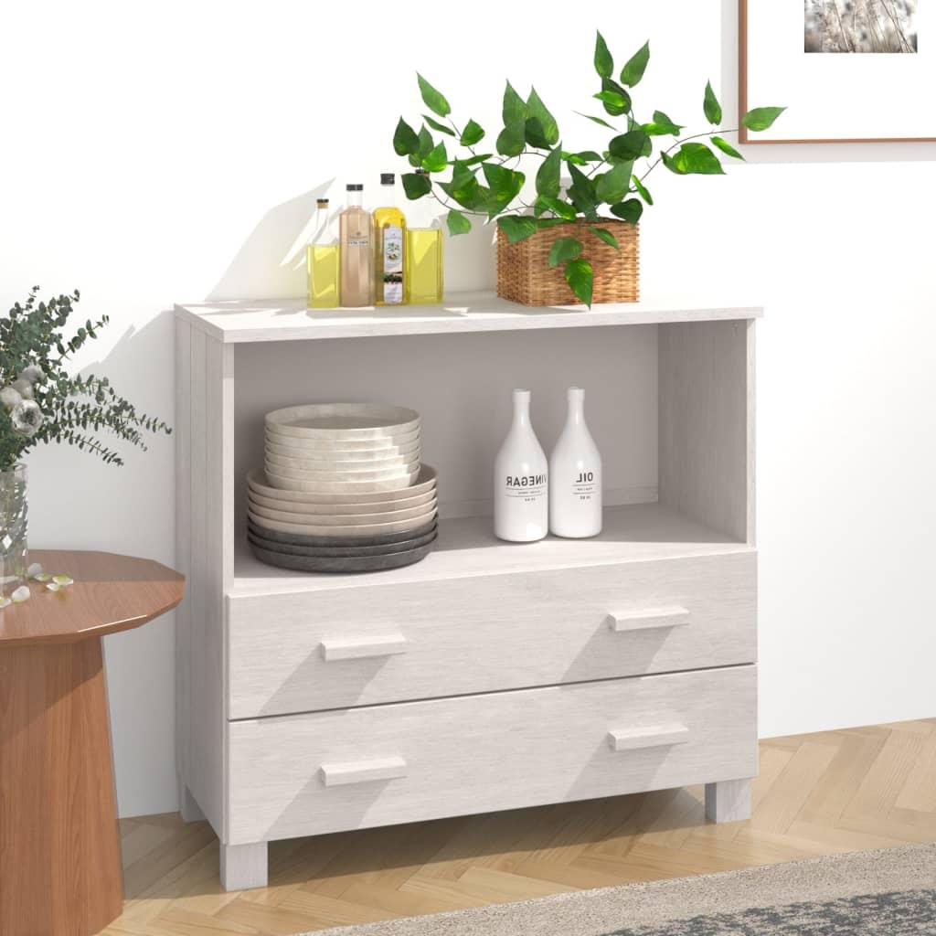 Sideboard &quot;HAMAR&quot; White 85x35x80 cm Solid Wood Pine