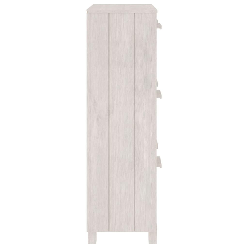 Shoe Cabinet "HAMAR" White 59.5x35x117 cm Solid Wood Pine