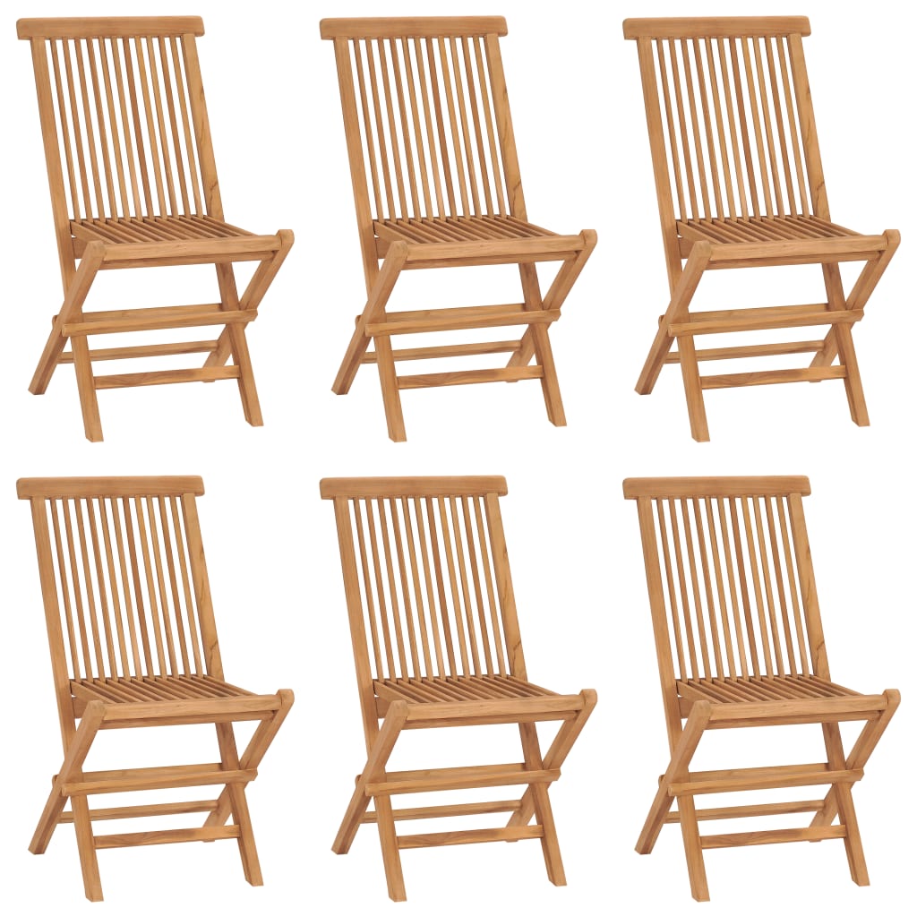 Folding Garden Chairs 6 pcs Solid Wood Teak