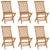 Folding Garden Chairs 6 pcs Solid Wood Teak