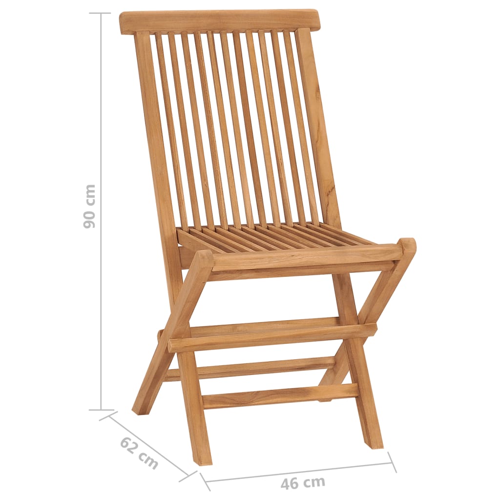 Folding Garden Chairs 6 pcs Solid Wood Teak