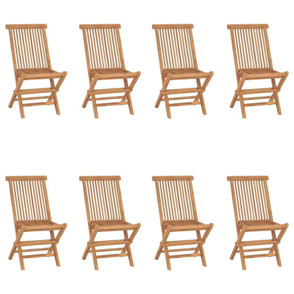 Folding Garden Chairs 8 pcs Solid Wood Teak