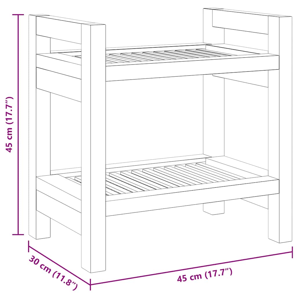 Bathroom Side Table 45x30x45 cm Solid Wood Teak