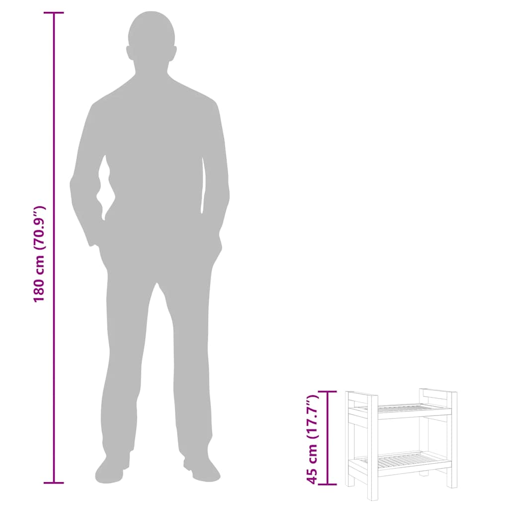 Bathroom Side Table 45x30x45 cm Solid Wood Teak