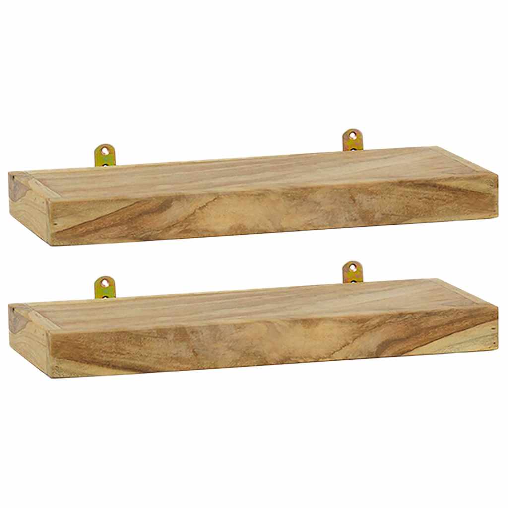 Wall Shelves 2 pcs 40x15x4 cm Solid Wood Teak