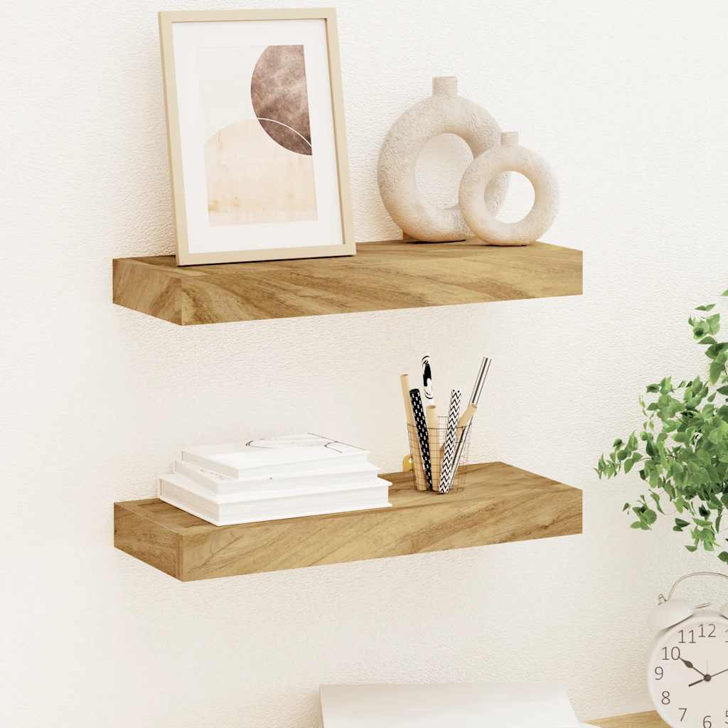 Wall Shelves 2 pcs 40x15x4 cm Solid Wood Teak