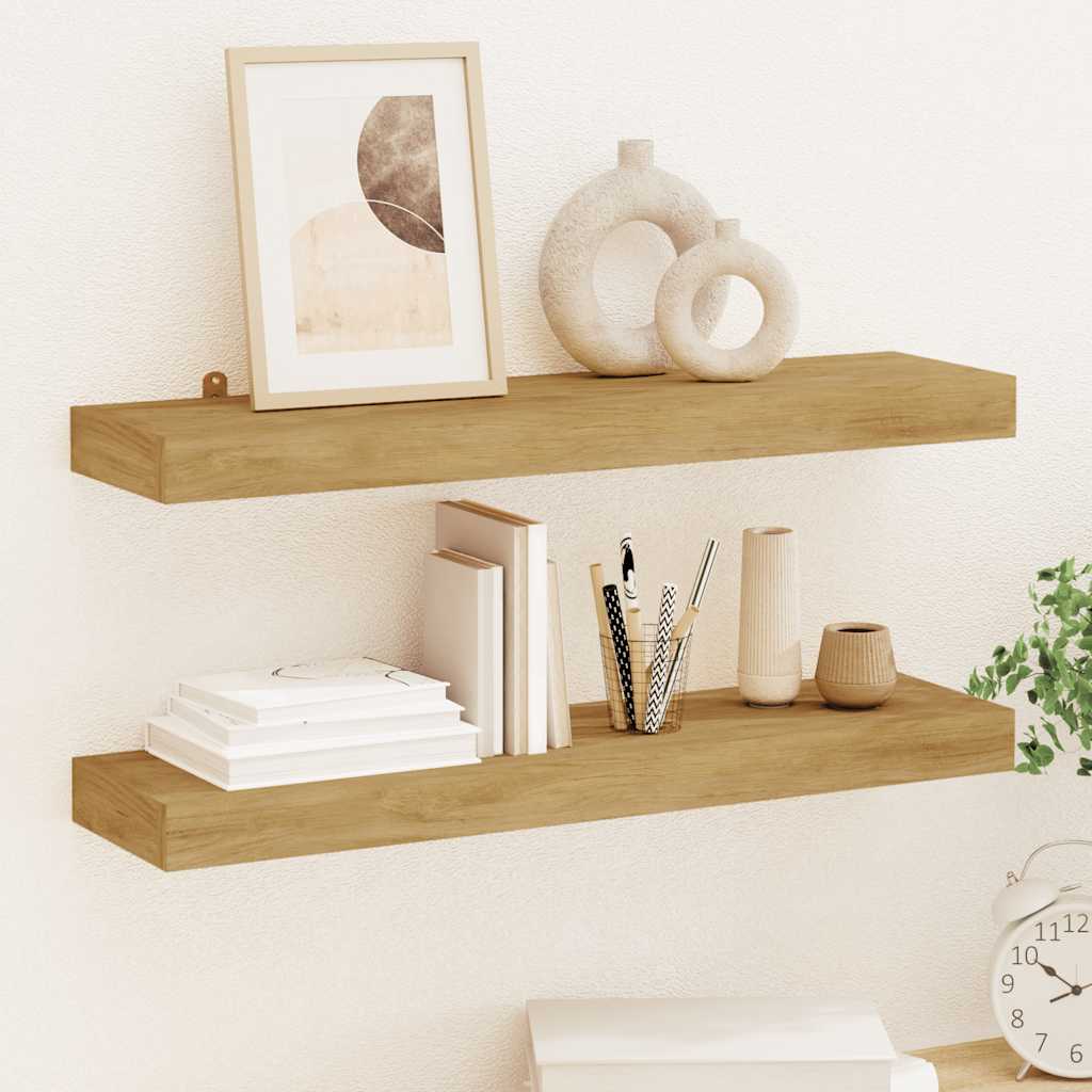 Wall Shelves 2 pcs 60x15x4 cm Solid Wood Teak