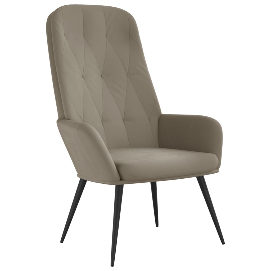 Relaxing Chair Light Grey Velvet