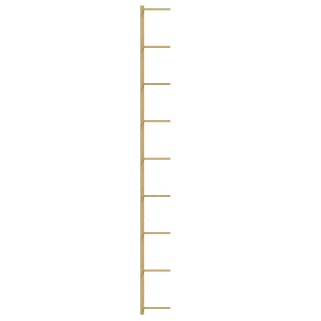 Wall-mounted Wine Rack for 9 Bottles 2 pcs Gold Iron