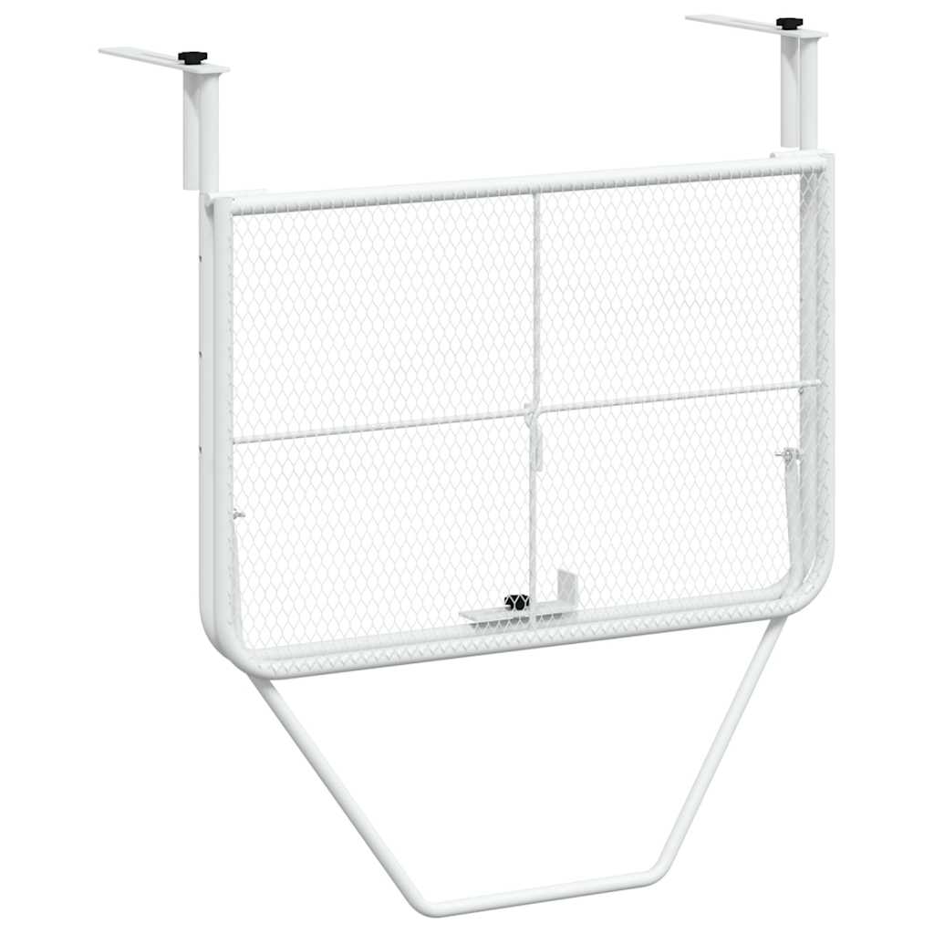 Balcony Table White 60x40 cm Steel