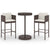 3 Piece Garden Bar Set with Cushions Poly Rattan Brown