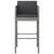 5 Piece Garden Bar Set with Cushions Poly Rattan Grey