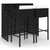 3 Piece Garden Bar Set with Cushions Poly Rattan Black