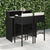 3 Piece Garden Bar Set with Cushions Poly Rattan Black