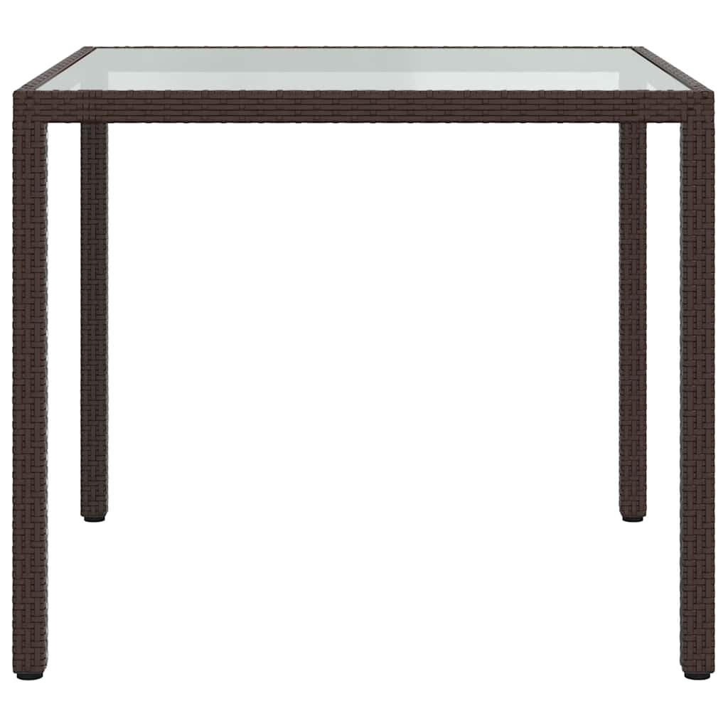 3 Piece Outdoor Dining Set Poly Rattan Brown