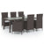 7 Piece Outdoor Dining Set with Cushions Poly Rattan Brown