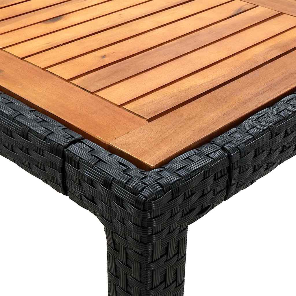 5 Piece Outdoor Dining Set with Cushions Poly Rattan Black