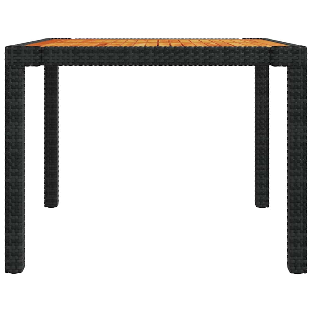 5 Piece Outdoor Dining Set with Cushions Poly Rattan Black