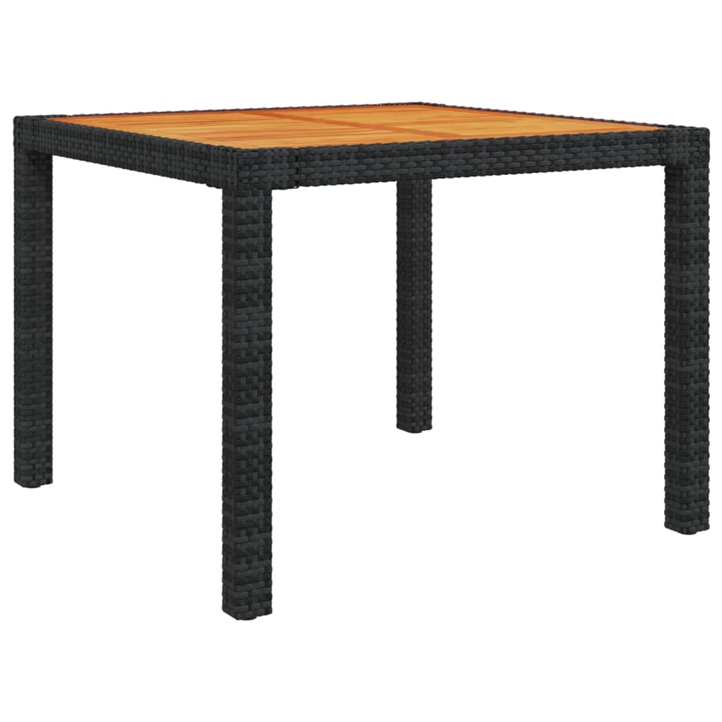 5 Piece Outdoor Dining Set with Cushions Poly Rattan Black