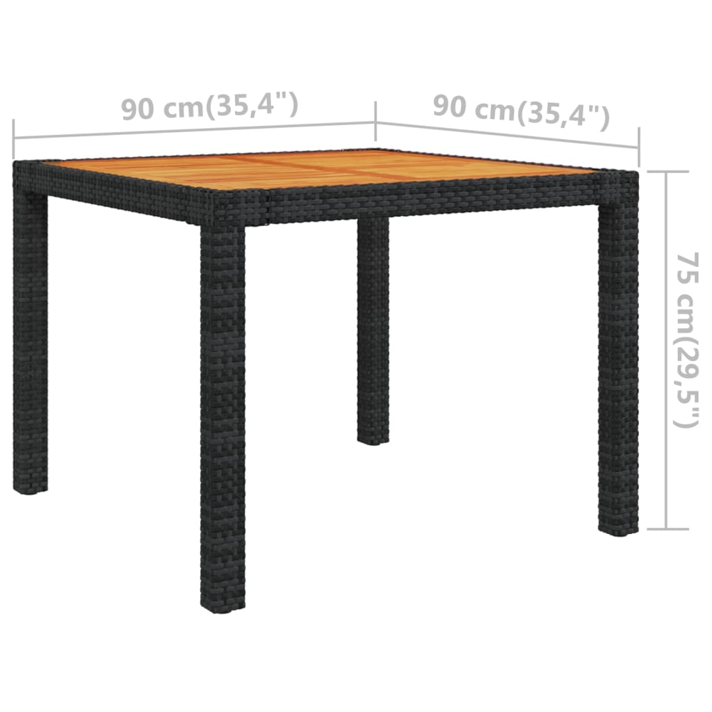 5 Piece Outdoor Dining Set with Cushions Poly Rattan Black