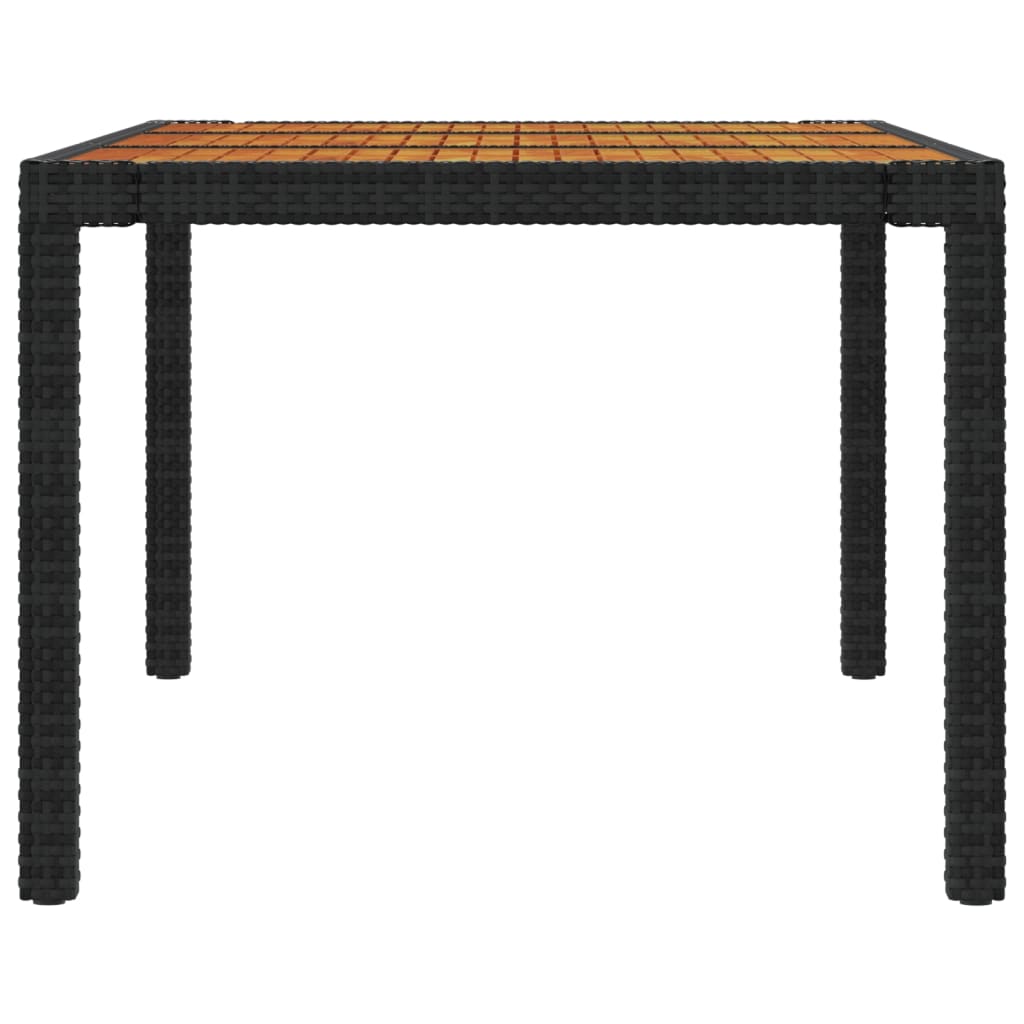 9 Piece Outdoor Dining Set with Cushions Poly Rattan Black