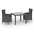 3 Piece Outdoor Dining Set with Cushions Poly Rattan Grey