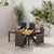 5 Piece Outdoor Dining Set with Cushions Poly Rattan Black