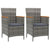 3 Piece Outdoor Dining Set with Cushions Poly Rattan Grey